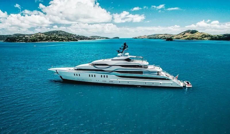 a white yacht in the water aboard TANGO Yacht for Sale
