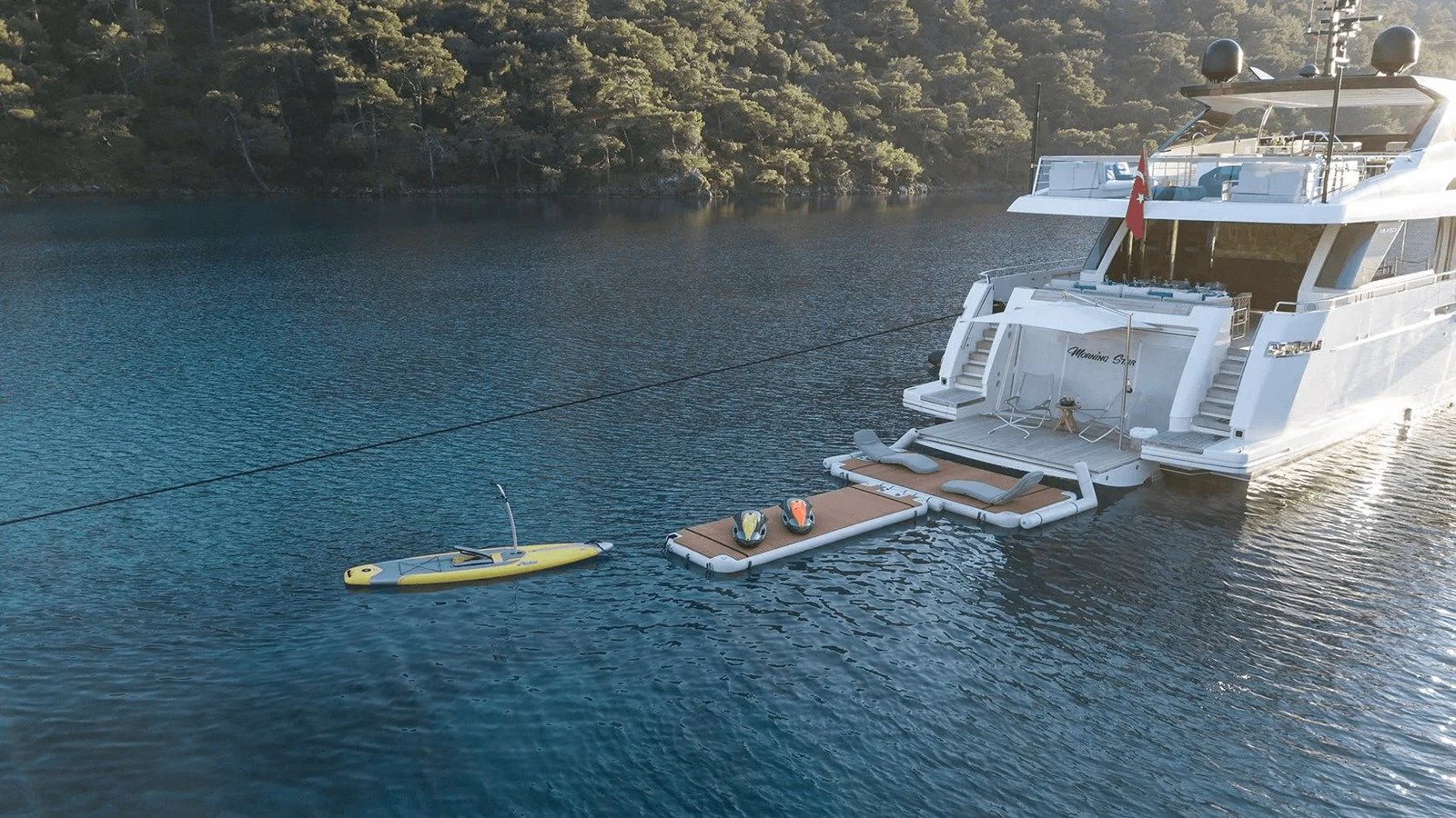 boats in the water aboard MORNING STAR Yacht for Charter