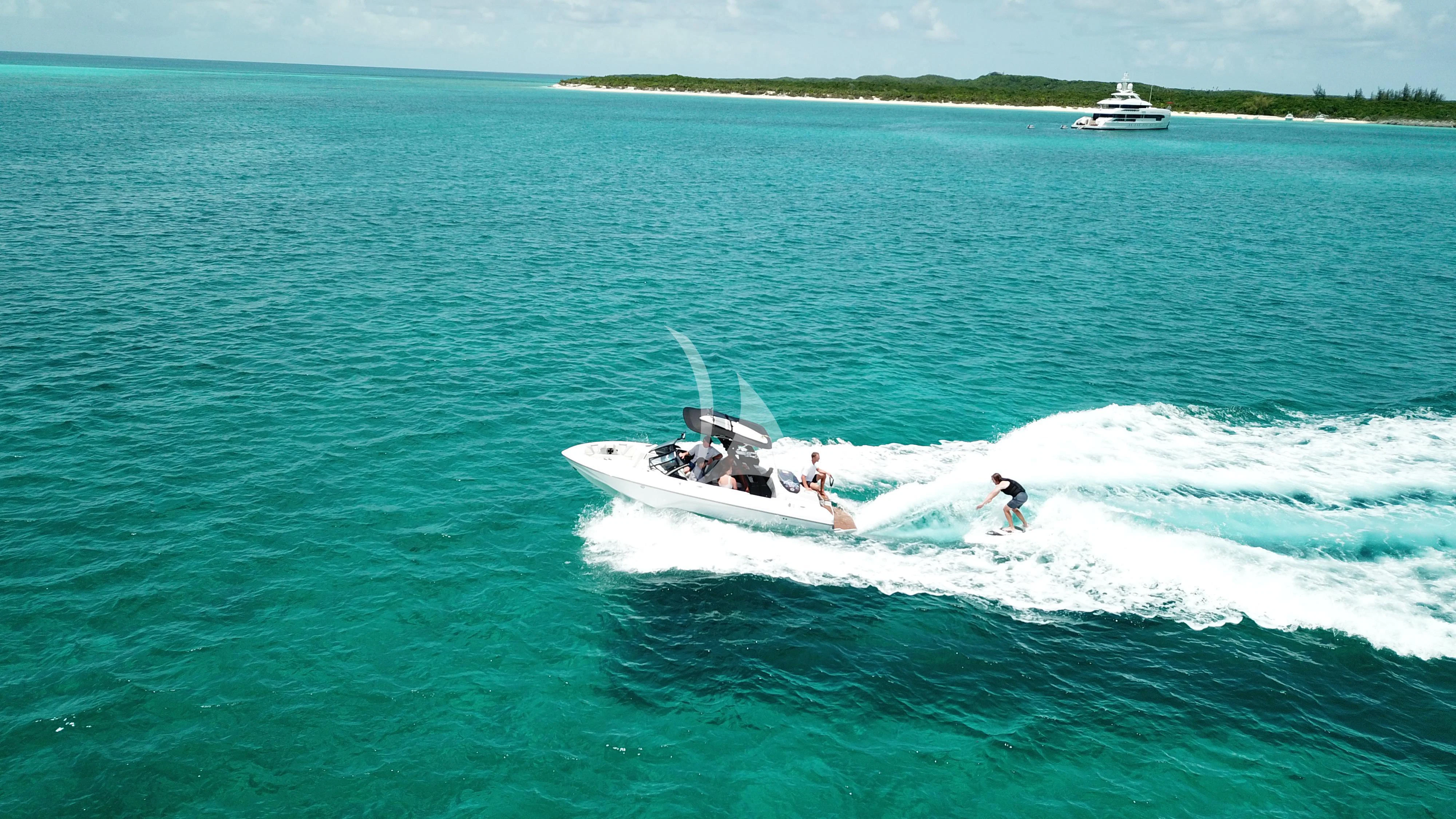 a boat with people in it aboard CARTE BLANCHE Yacht for Charter