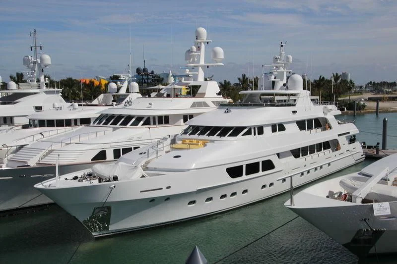 a large white yacht aboard CARTE BLANCHE Yacht for Charter