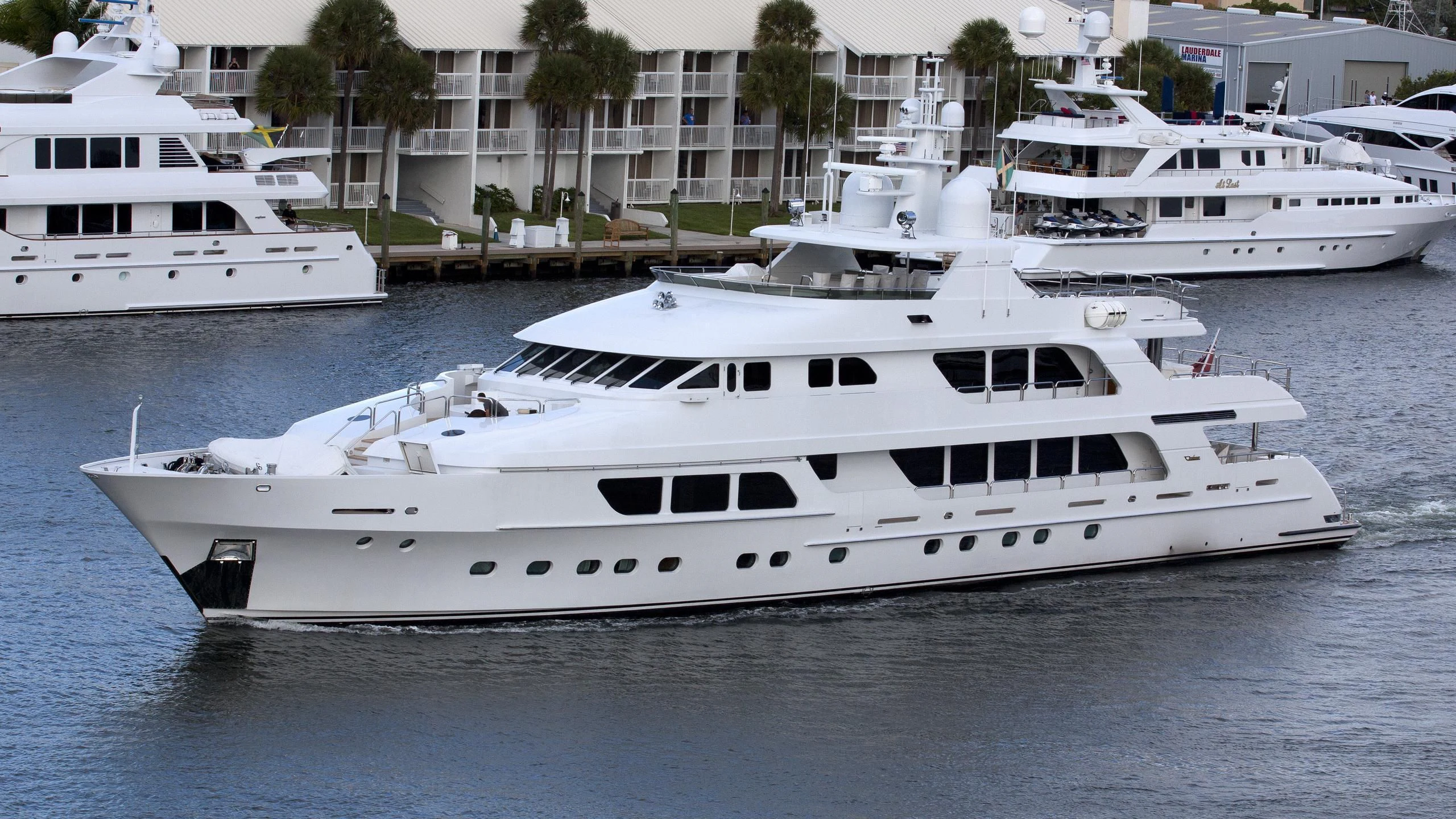 a group of white yachts aboard CARTE BLANCHE Yacht for Charter