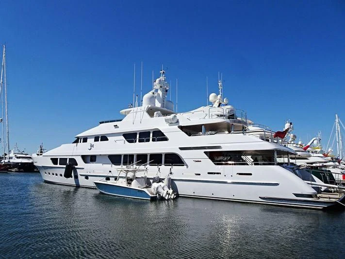 a large white yacht aboard CARTE BLANCHE Yacht for Charter