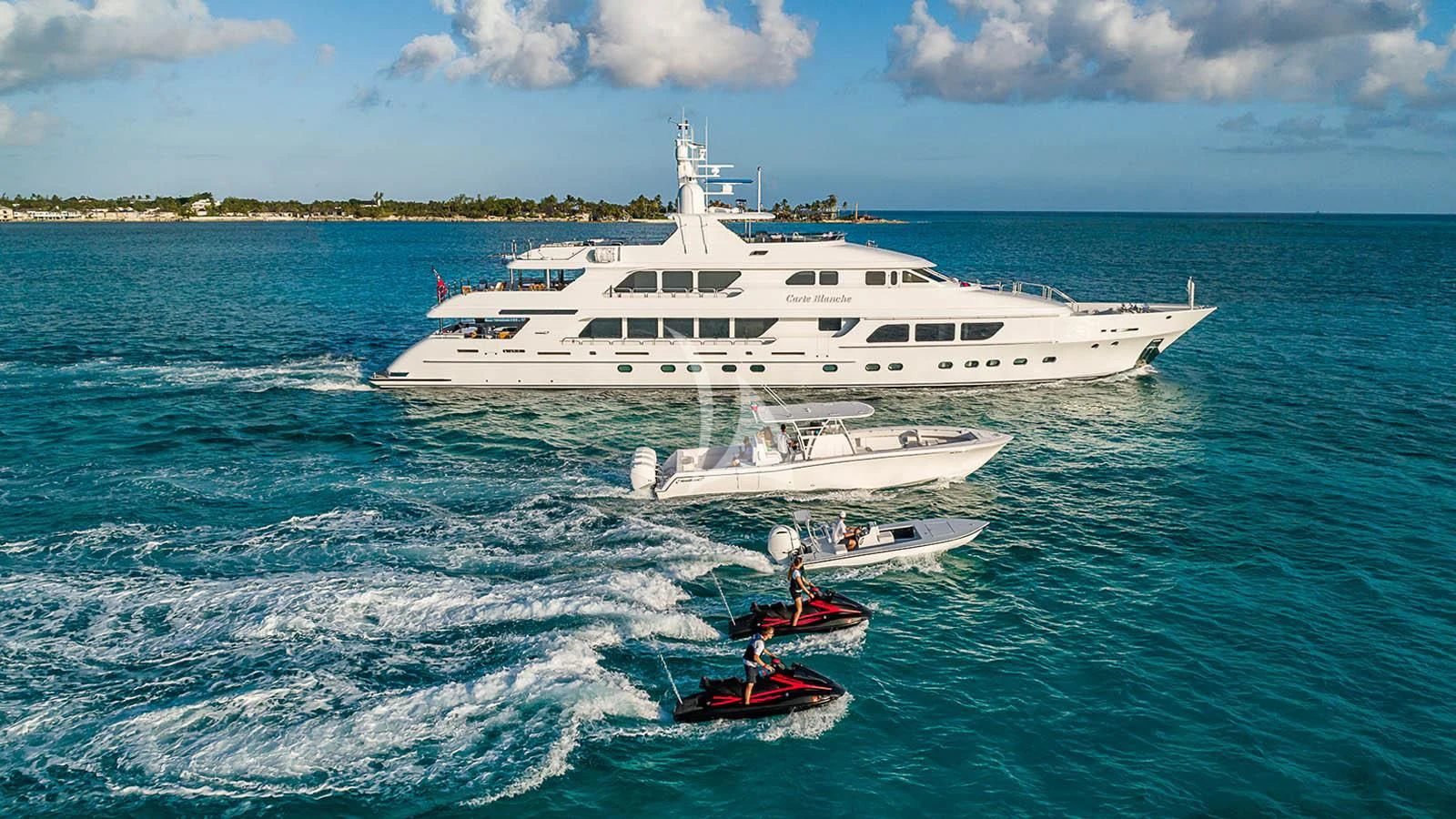 a boat and a boat in the water aboard CARTE BLANCHE Yacht for Charter