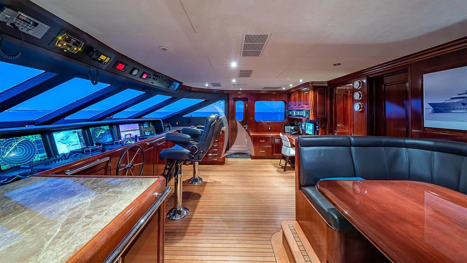 inside of a bowling alley aboard CARTE BLANCHE Yacht for Charter