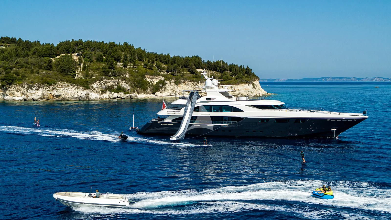 a boat on the water aboard ZIA Yacht for Sale