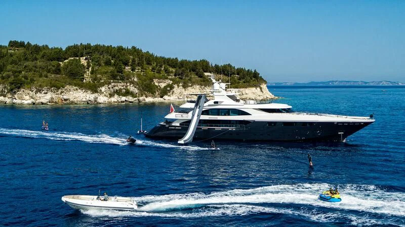 a boat on the water aboard ZIA Yacht for Sale