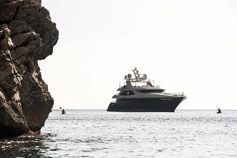 a boat in the water aboard ZIA Yacht for Sale