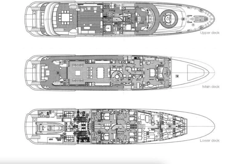 diagram, engineering drawing aboard ZIA Yacht for Sale