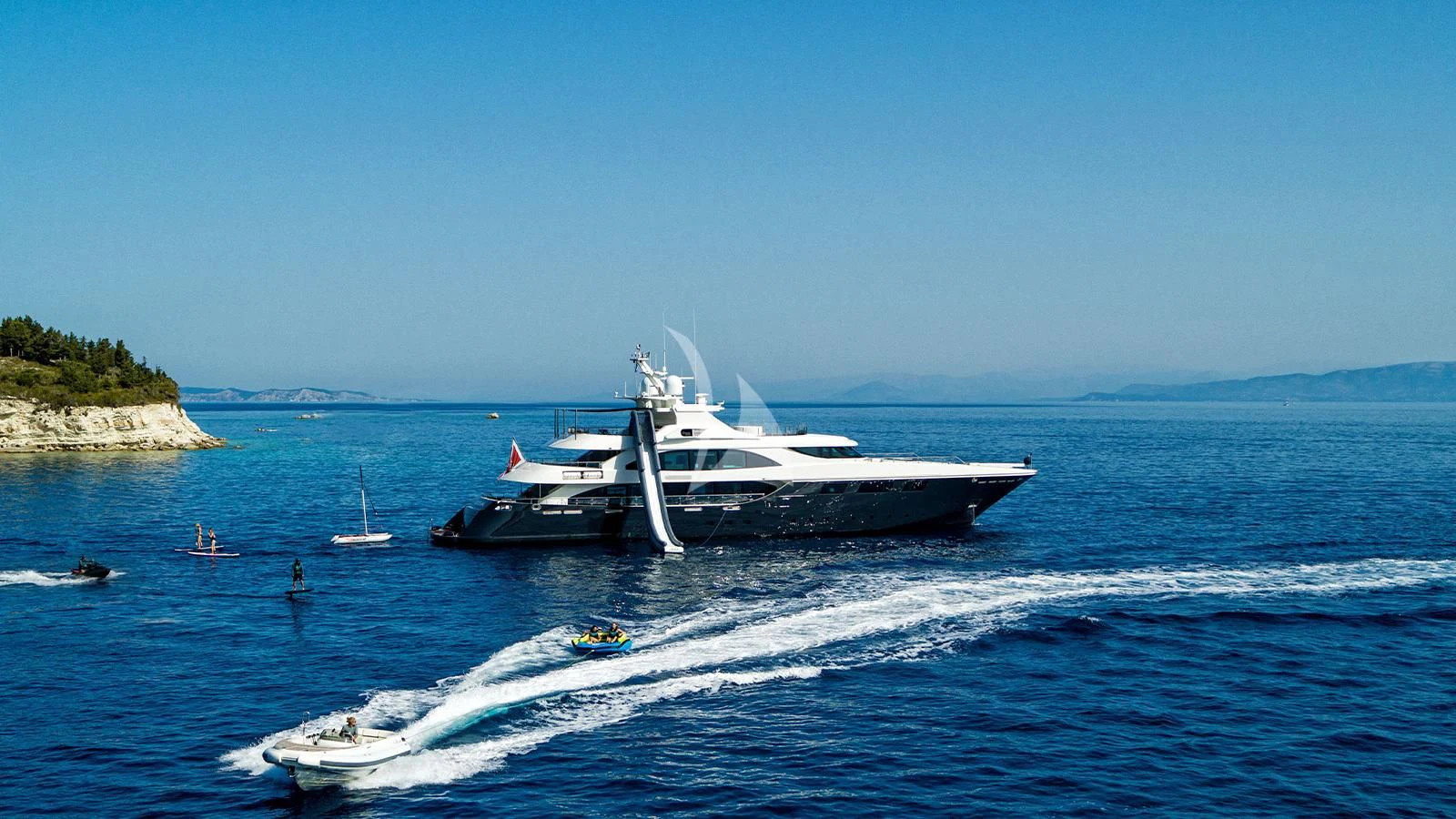 a boat on the water aboard ZIA Yacht for Sale