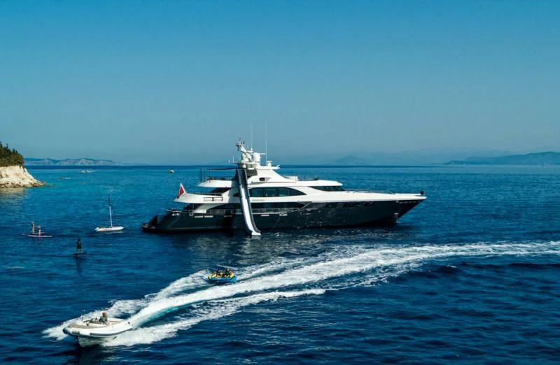 a boat on the water aboard ZIA Yacht for Sale