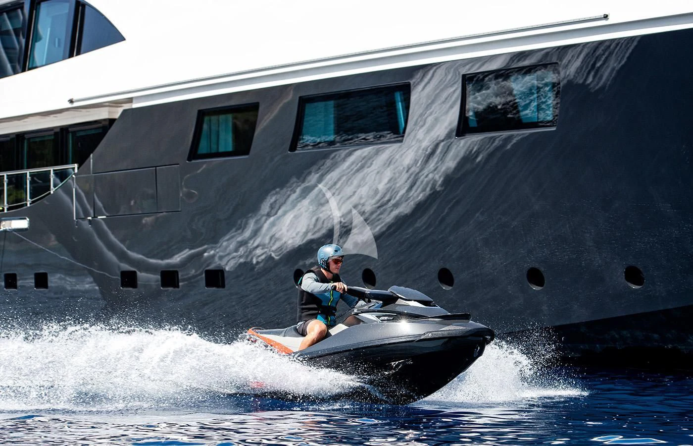a person on a jet ski aboard ZIA Yacht for Sale