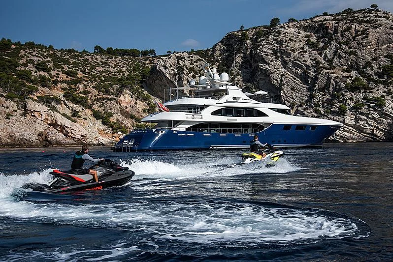 a boat on the water aboard ZIA Yacht for Sale