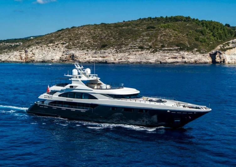 a boat on the water aboard ZIA Yacht for Sale