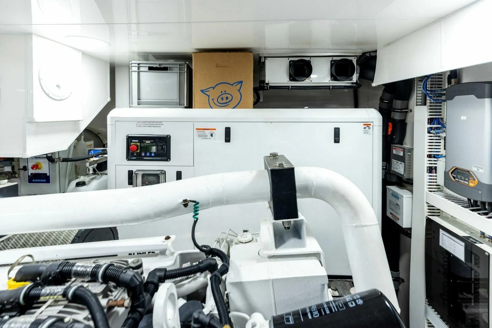 a machine in a room aboard CLAYMAKER Yacht for Sale