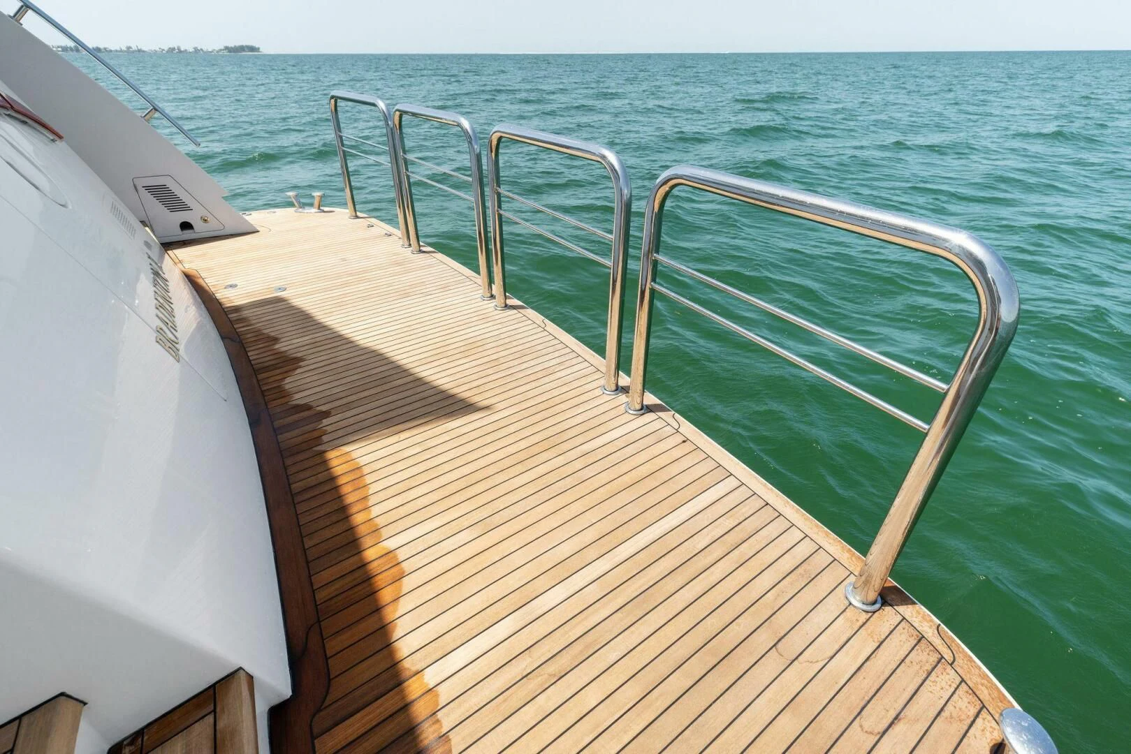 a wooden deck on a boat aboard CLAYMAKER Yacht for Sale