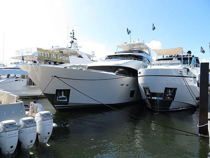 several boats docked at a pier aboard CLAYMAKER Yacht for Sale