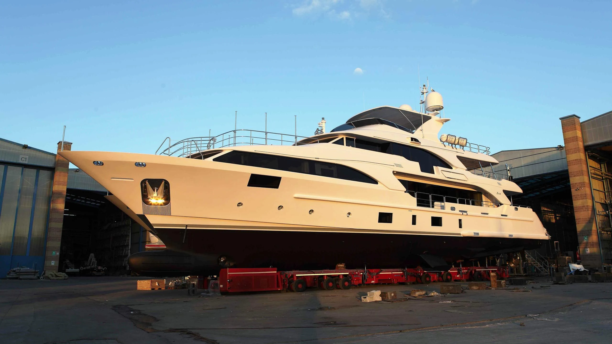 a large boat docked aboard LADY LILIAN Yacht for Sale
