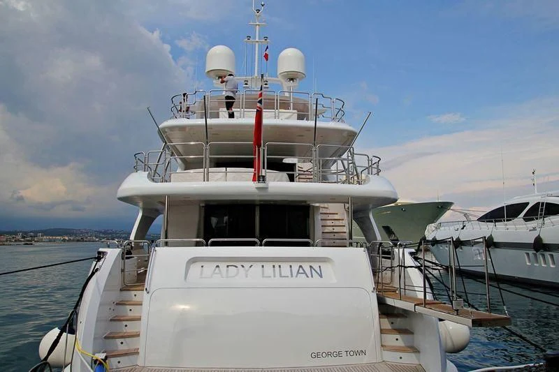 a boat on the water aboard LADY LILIAN Yacht for Sale
