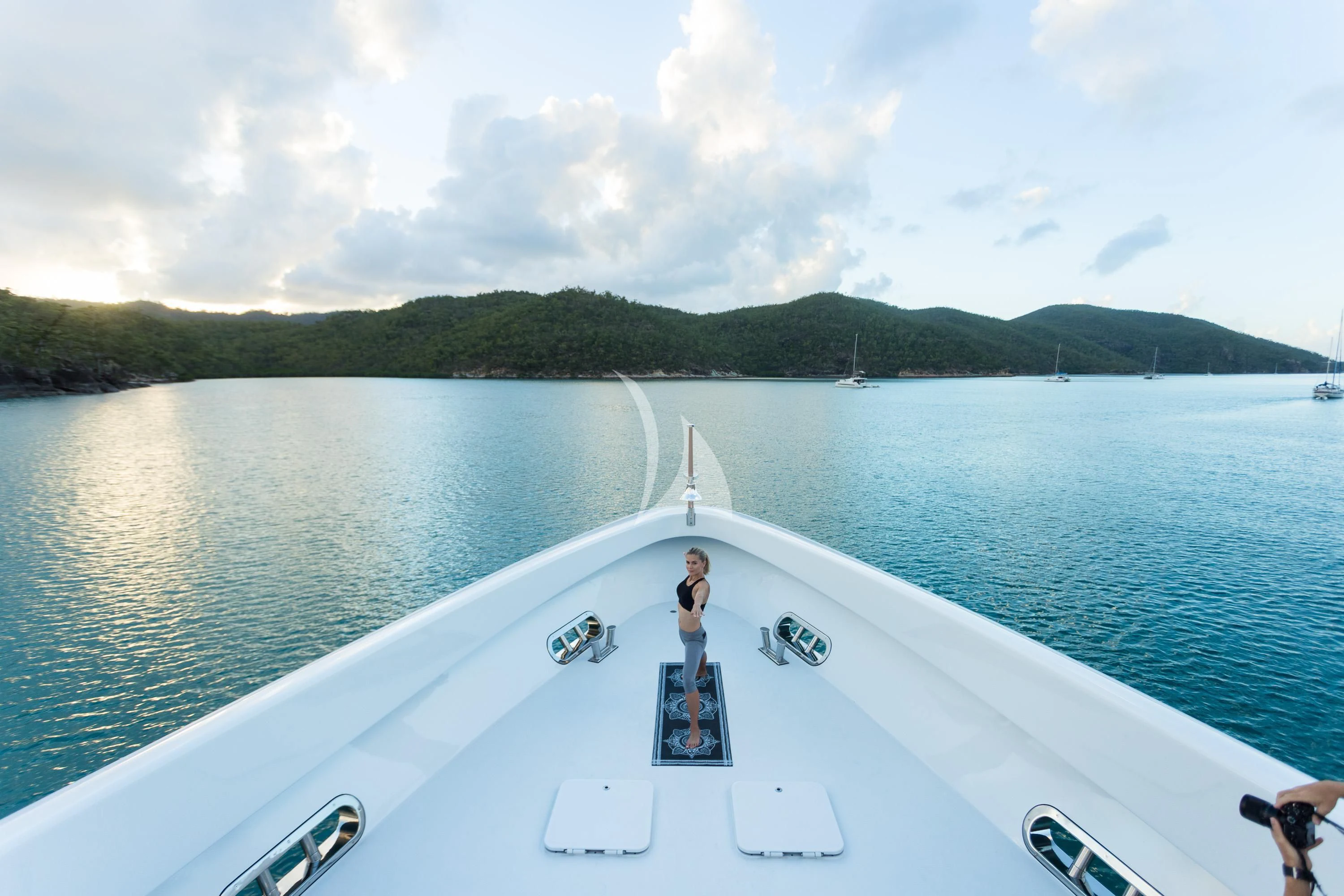 a person on a boat aboard DE LISLE III Yacht for Sale