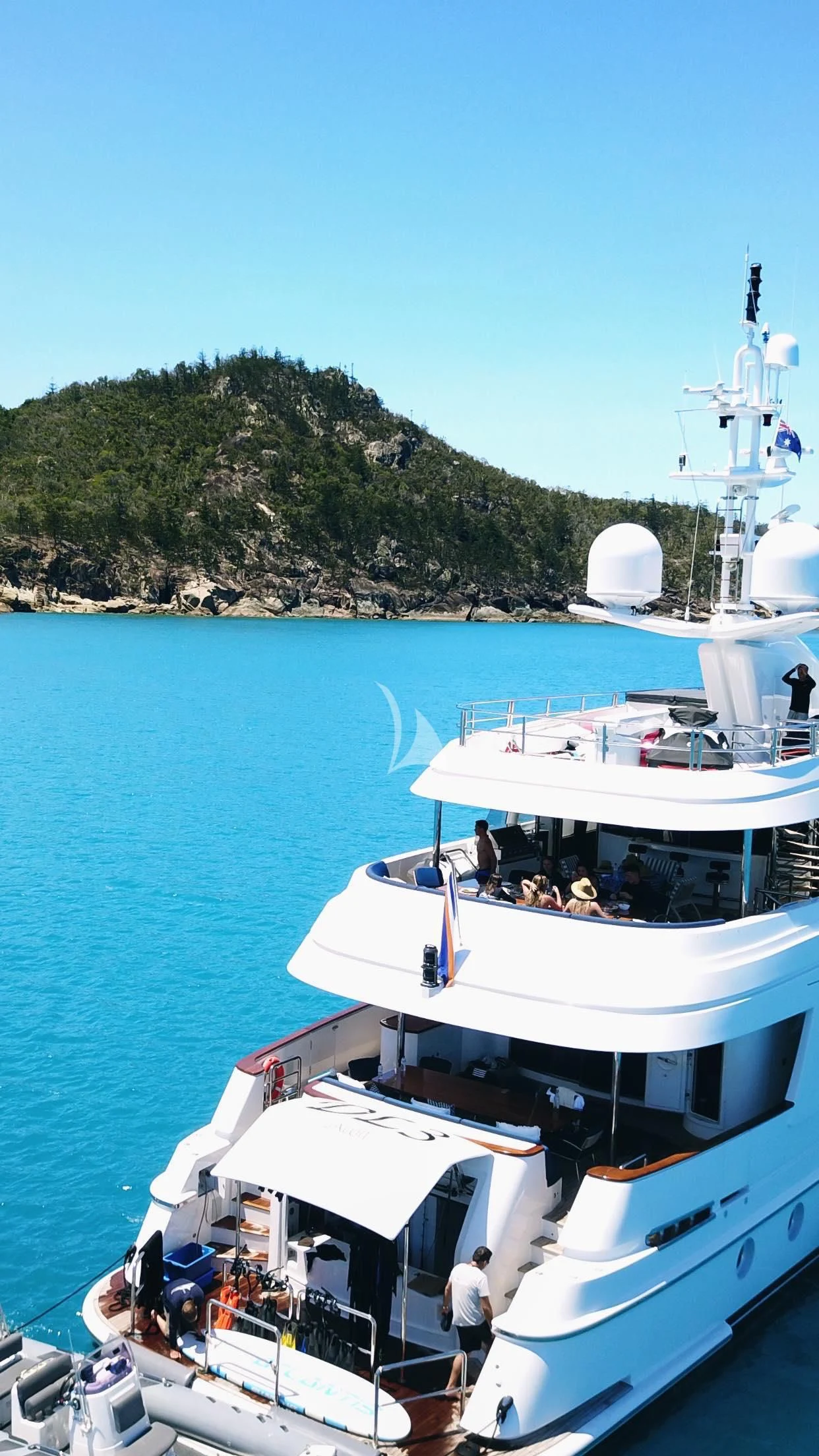 a boat with people on it aboard DE LISLE III Yacht for Sale