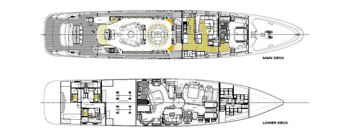 diagram, engineering drawing aboard DE LISLE III Yacht for Sale