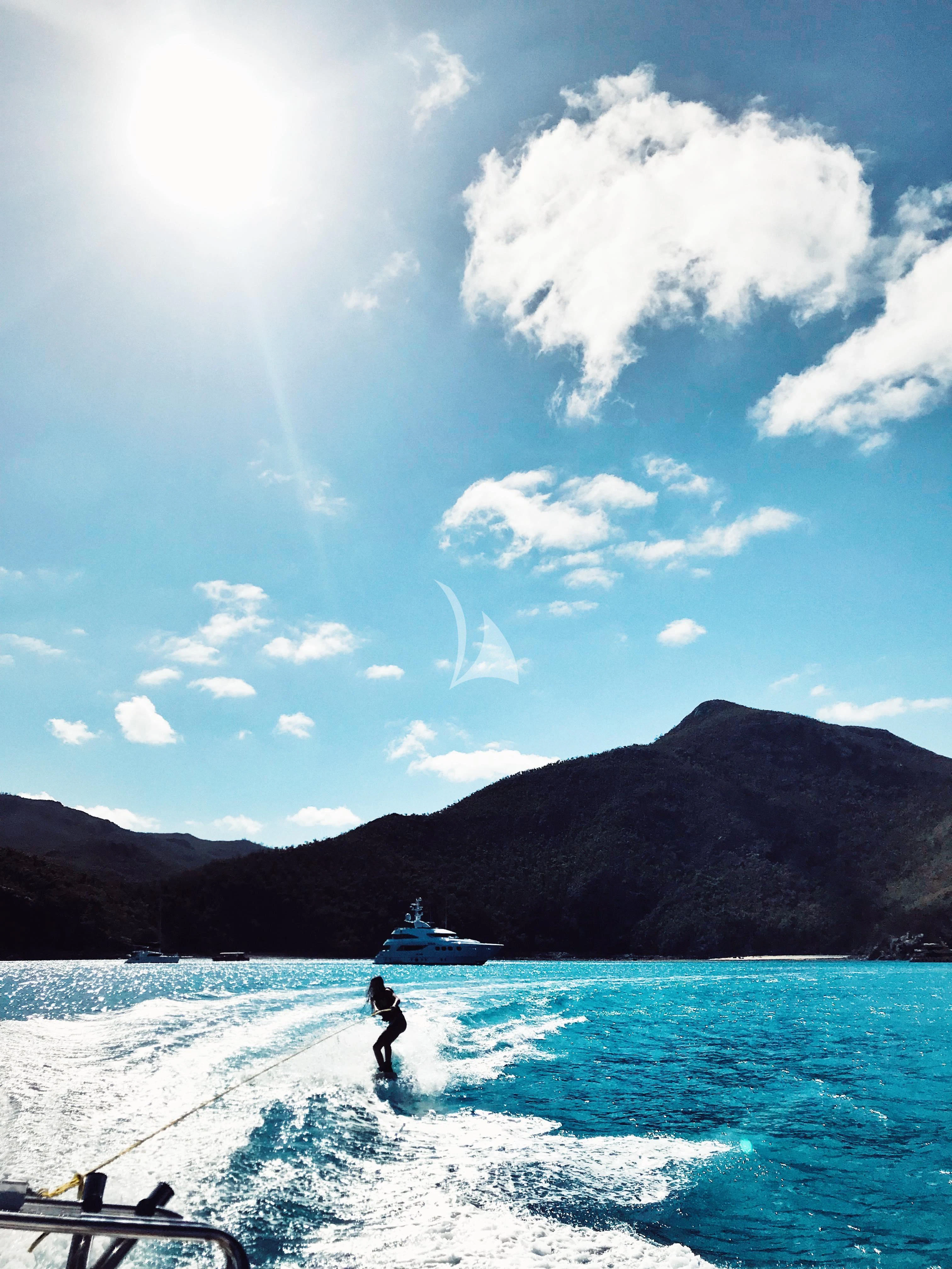 a person in the water aboard DE LISLE III Yacht for Sale
