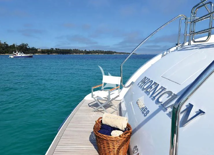 a boat on the water aboard PHOENICIAN Yacht for Sale