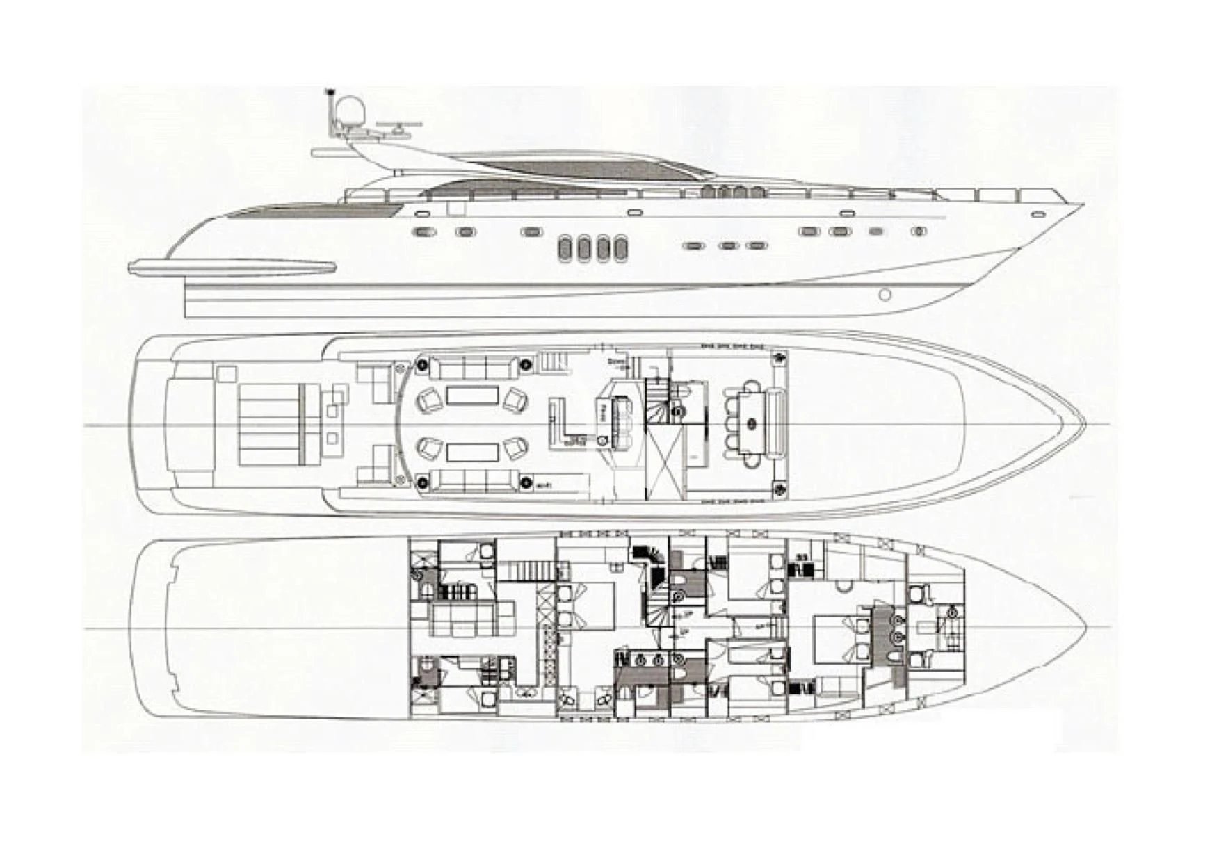 diagram, engineering drawing aboard PHOENICIAN Yacht for Sale