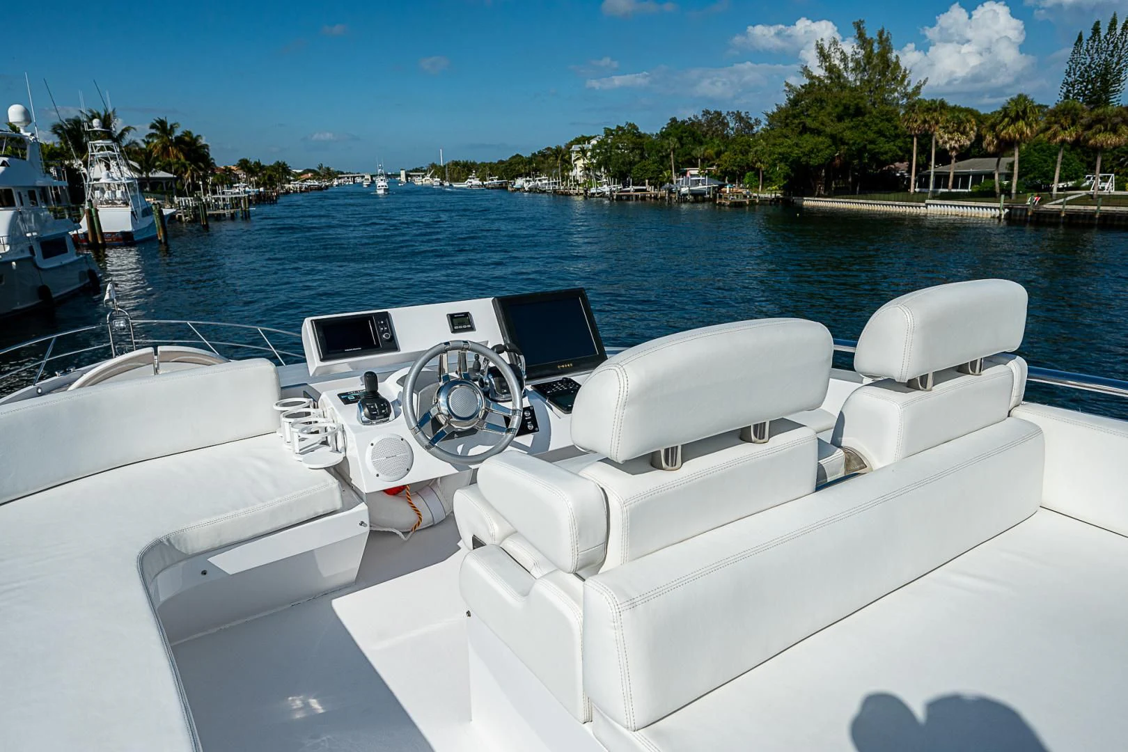 a boat with white seats on it aboard LATITUDE Yacht for Sale