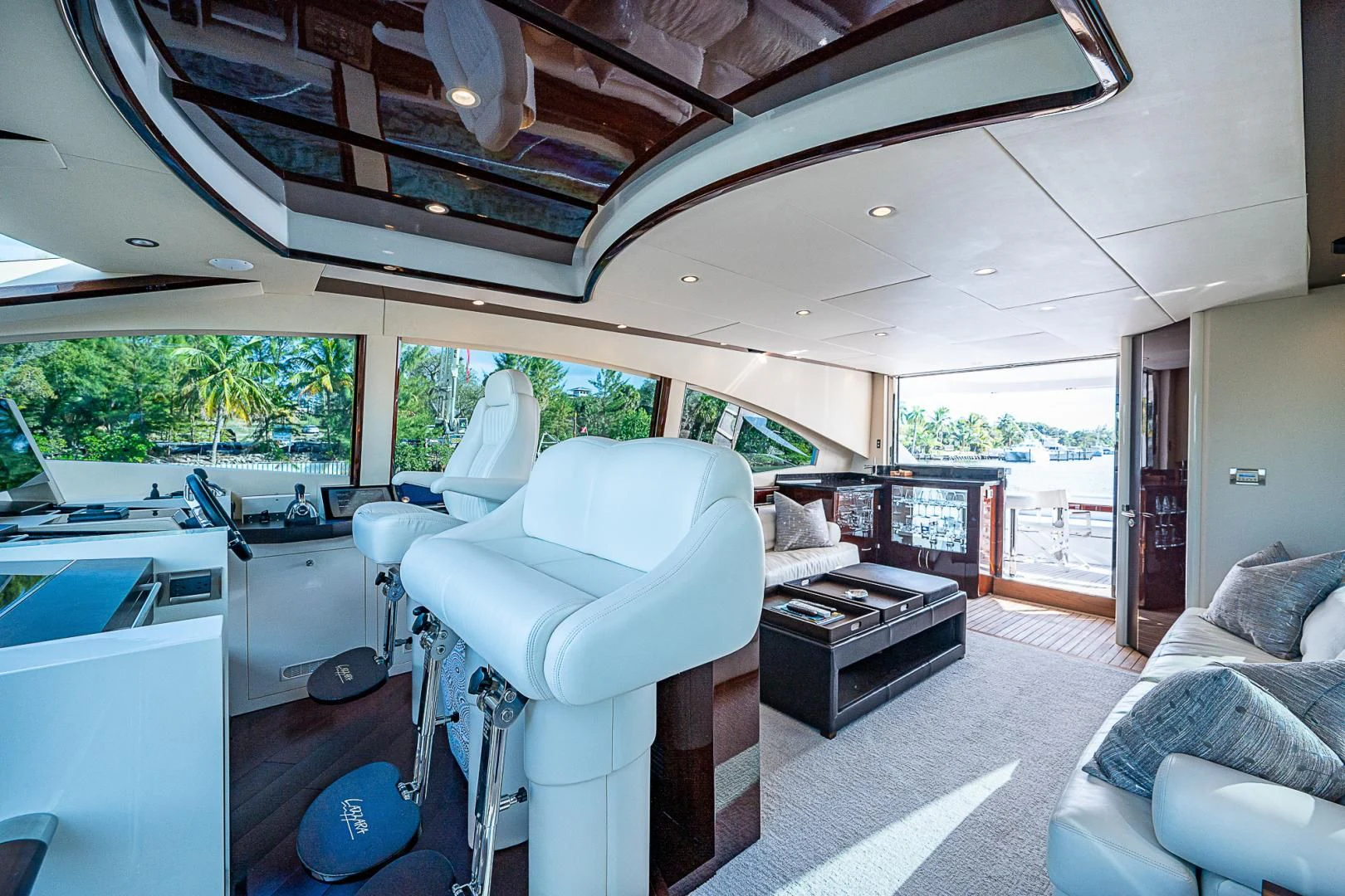 inside of a car aboard LATITUDE Yacht for Sale