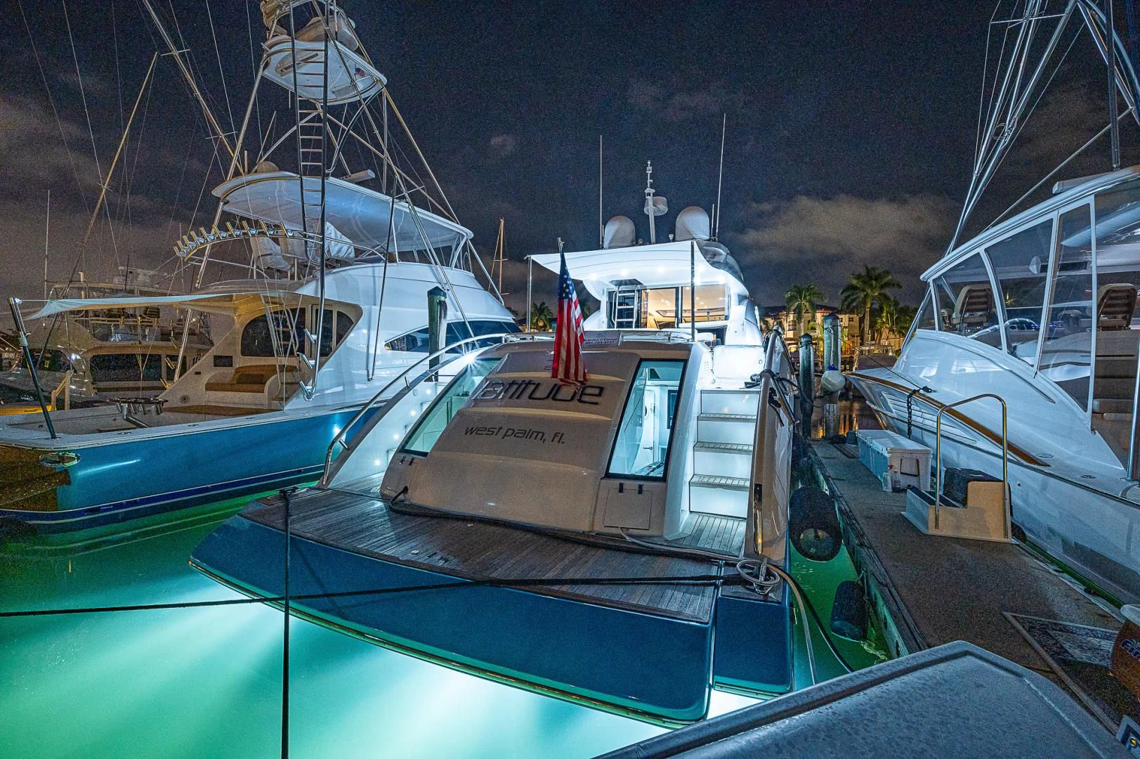 a group of boats docked aboard LATITUDE Yacht for Sale