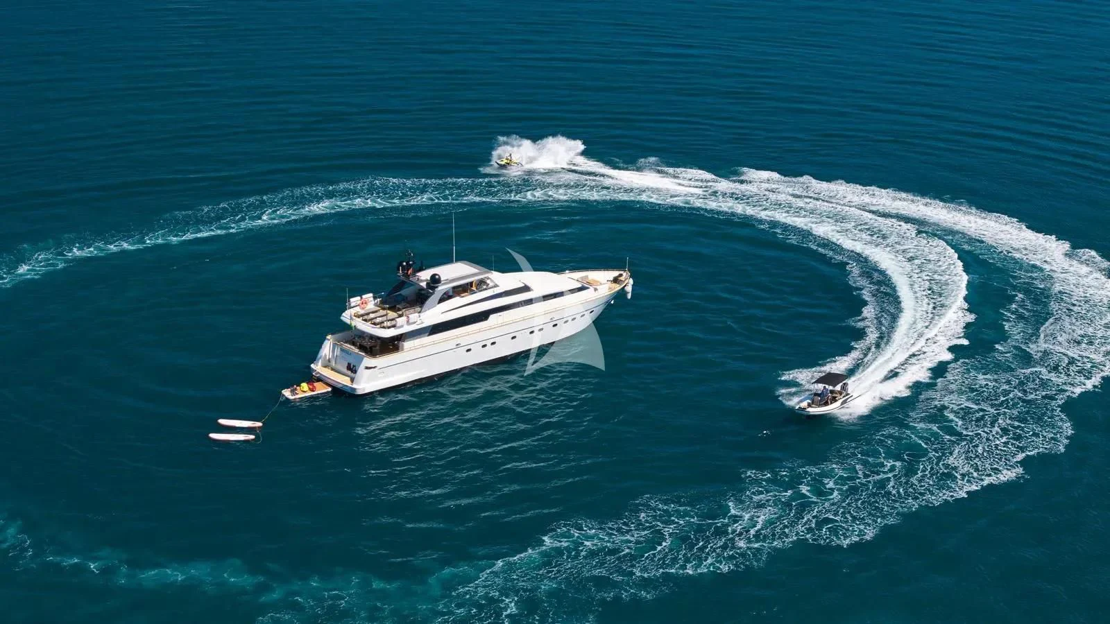 a boat on the water aboard PERTULA Yacht for Sale