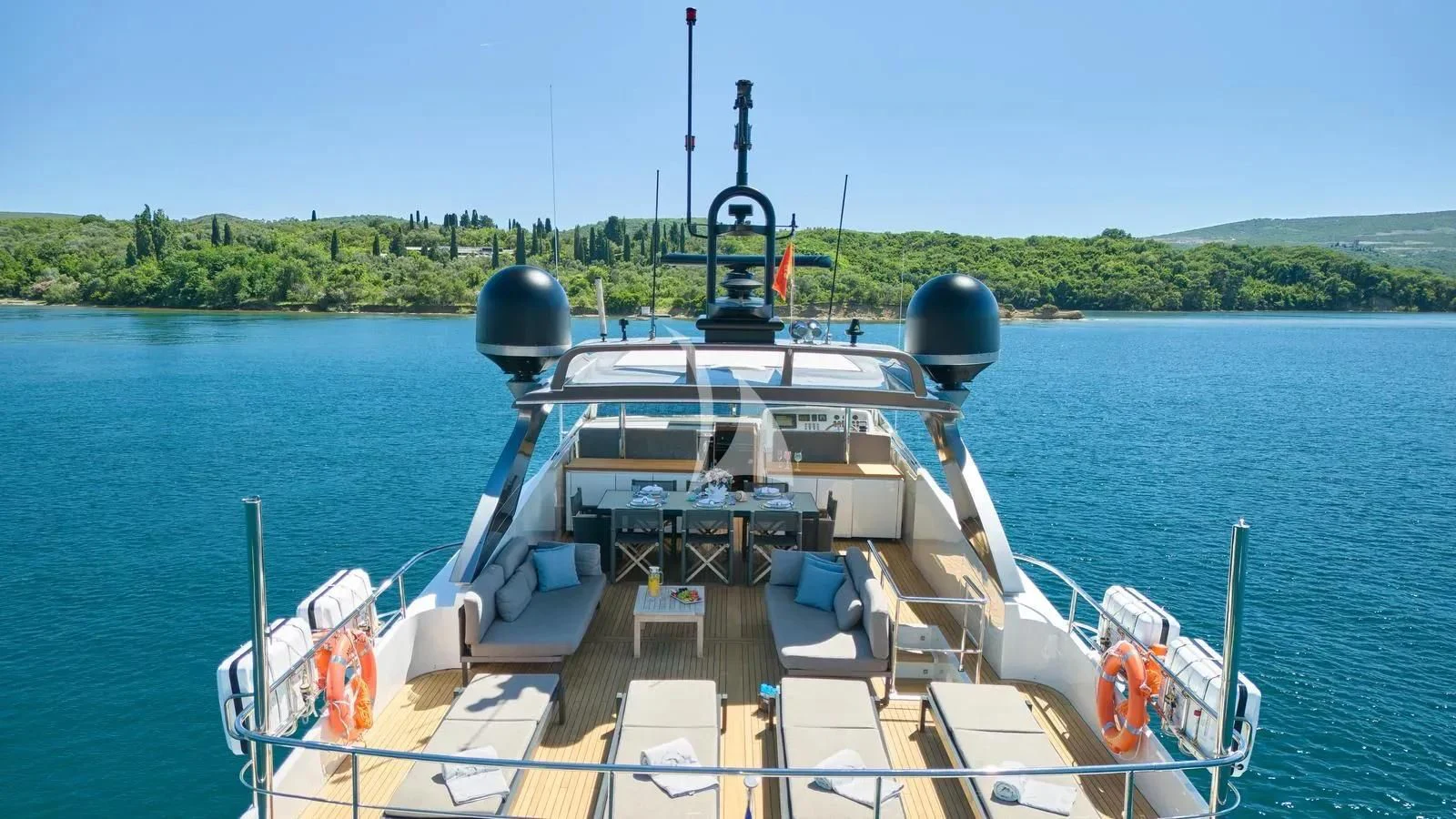 a boat on the water aboard PERTULA Yacht for Sale