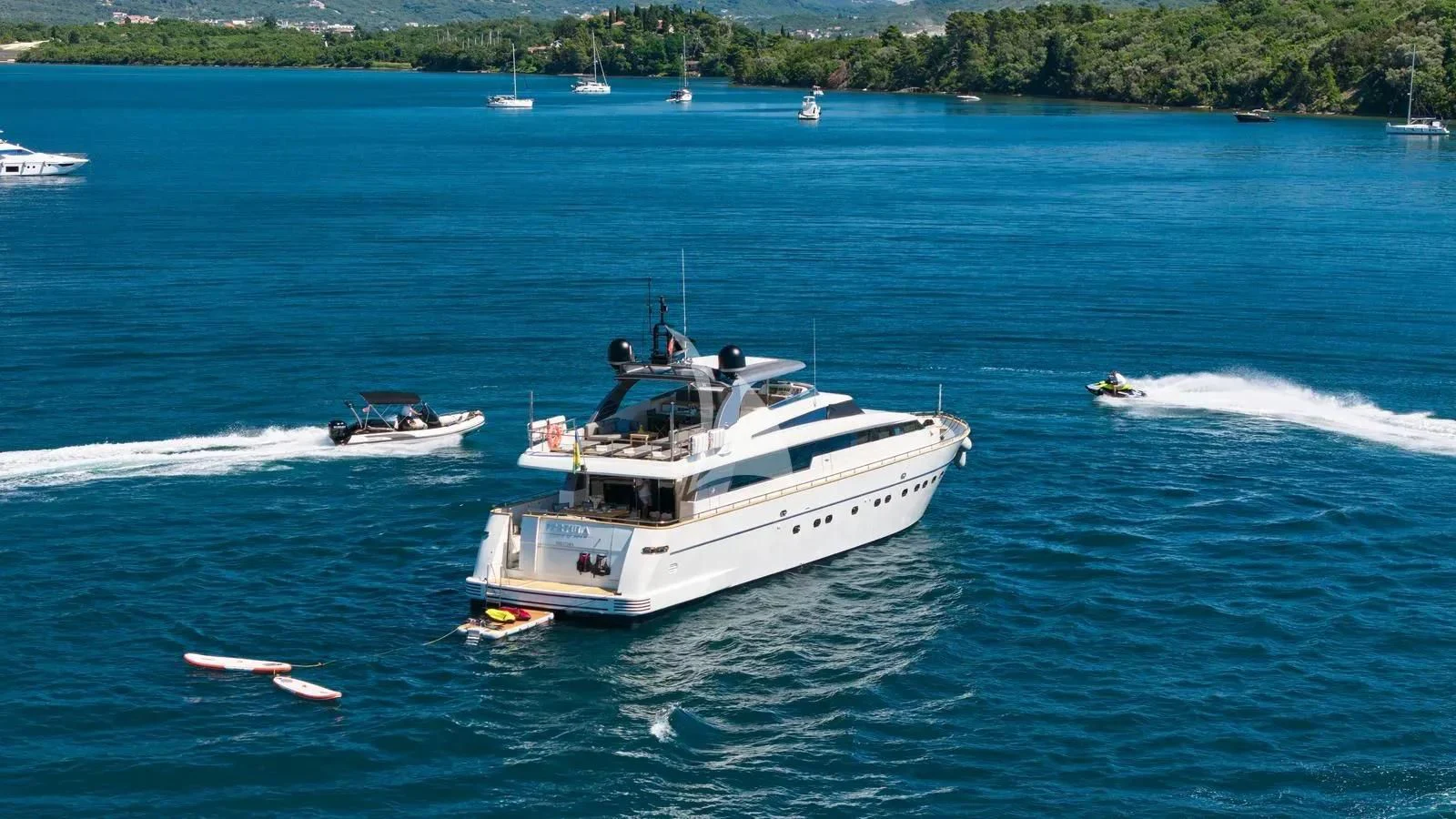 a boat on the water aboard PERTULA Yacht for Sale