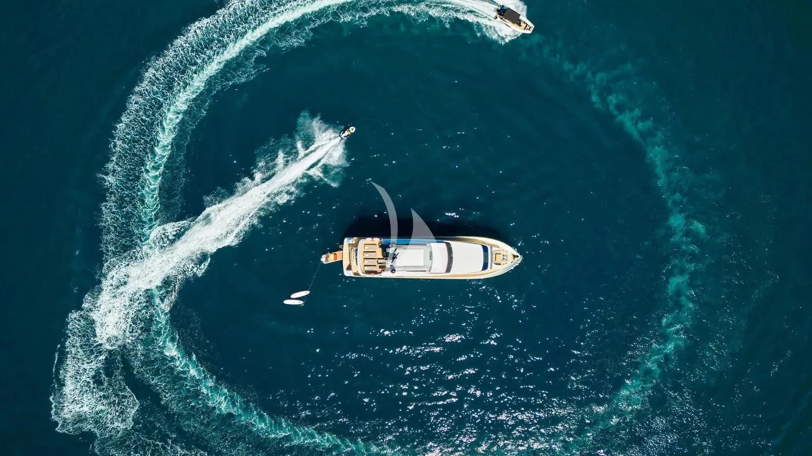 a boat in the ocean aboard PERTULA Yacht for Sale