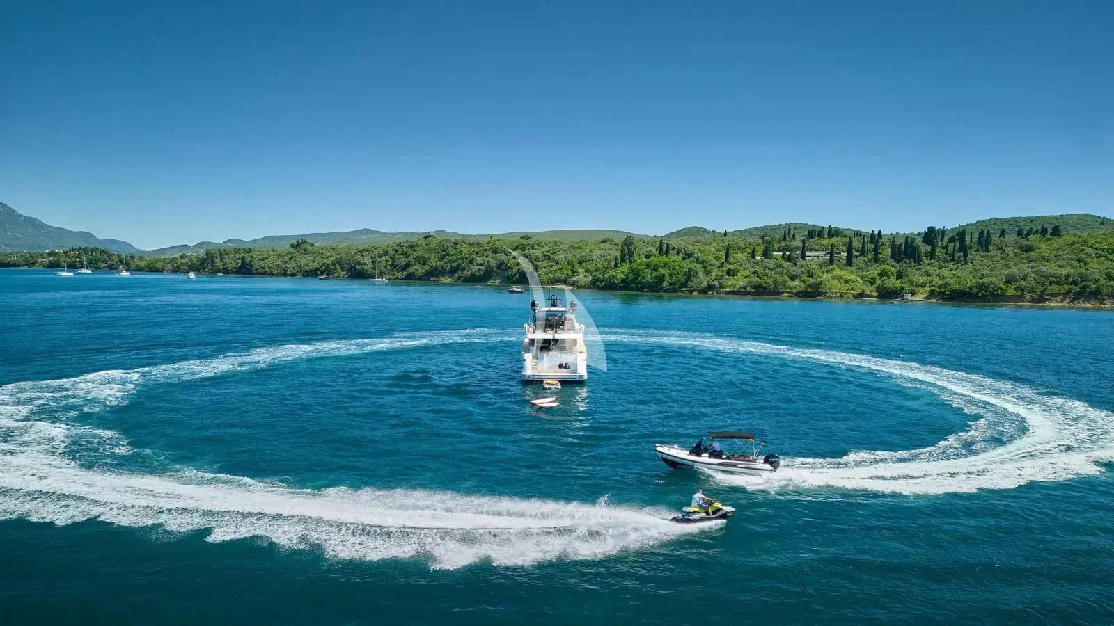 a boat sailing on the sea aboard PERTULA Yacht for Sale