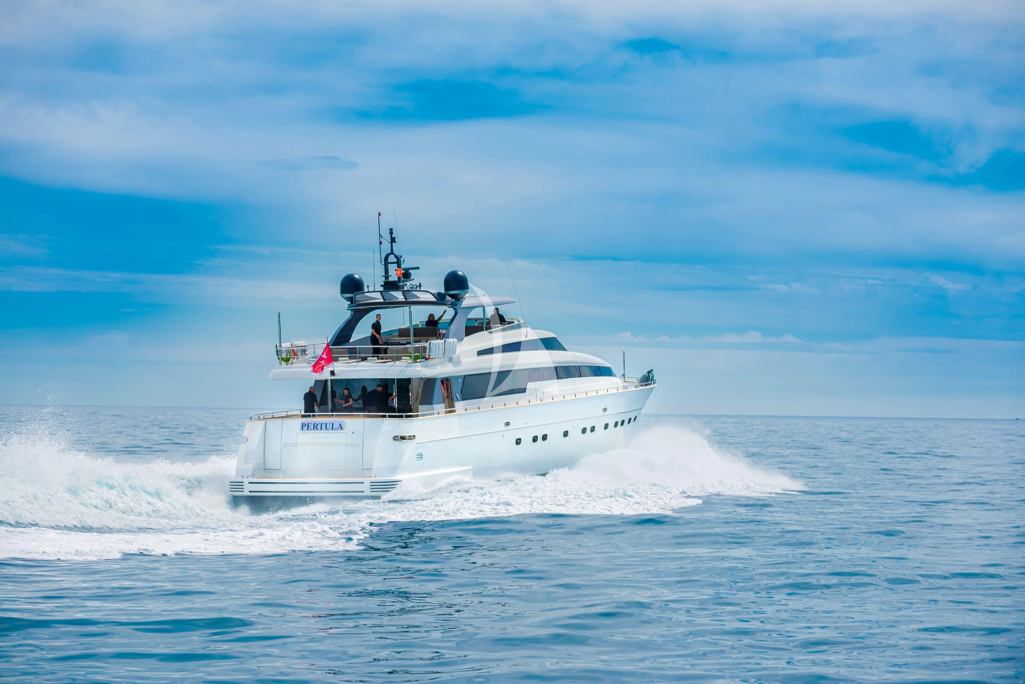 a boat on the water aboard PERTULA Yacht for Sale