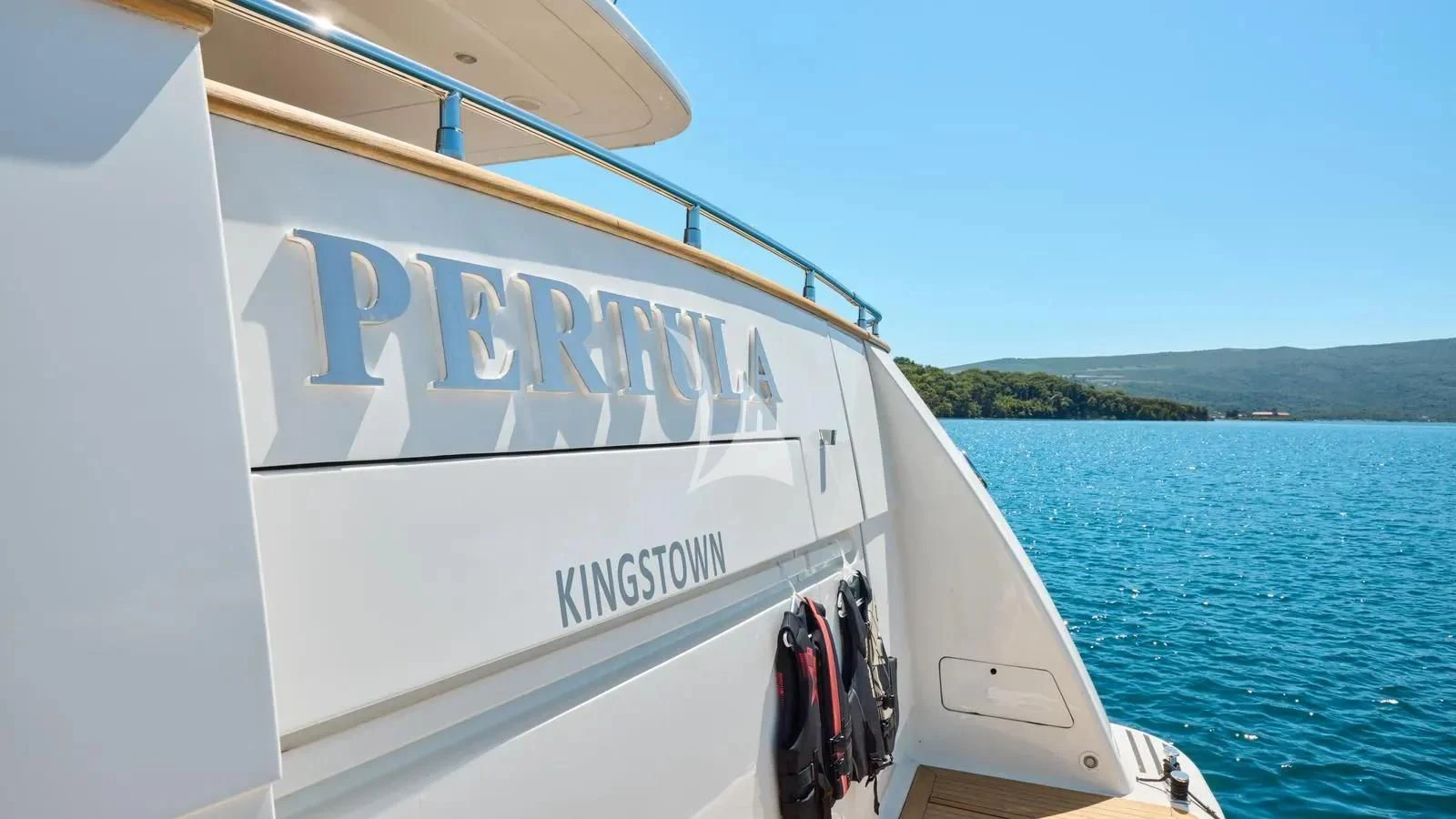 a boat on the water aboard PERTULA Yacht for Sale