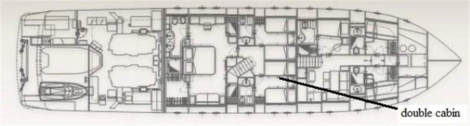 a drawing of a building aboard PERTULA Yacht for Sale