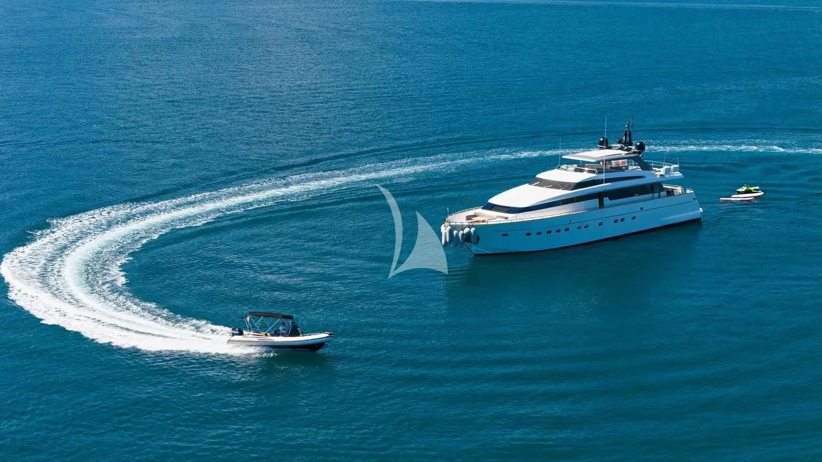 a boat on the water aboard PERTULA Yacht for Sale