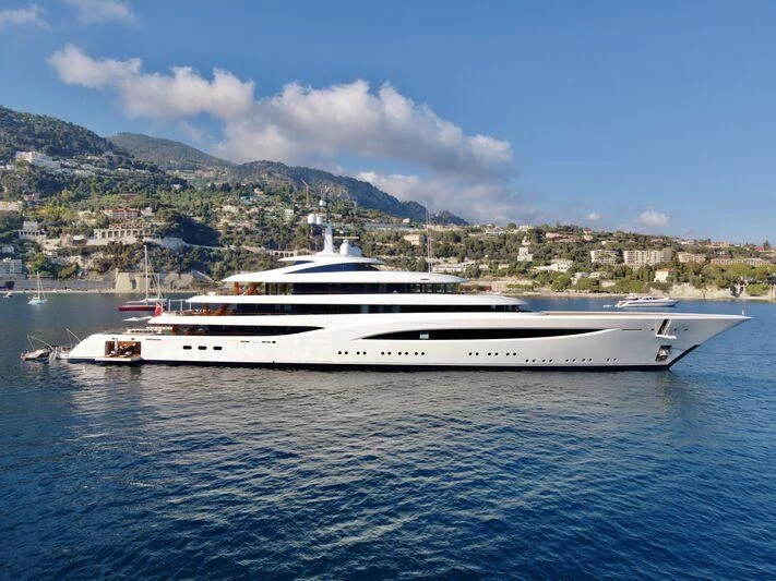 a white yacht on the water aboard SOPHIA Yacht for Sale