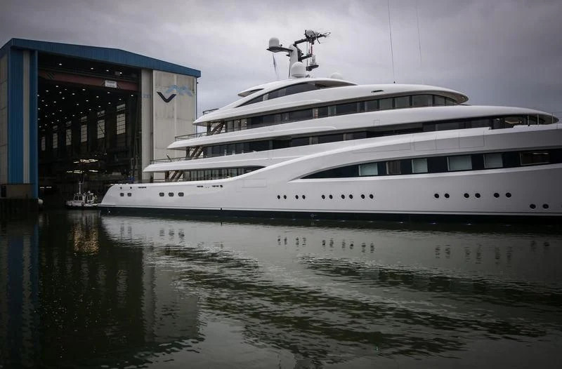 a large white yacht aboard SOPHIA Yacht for Sale