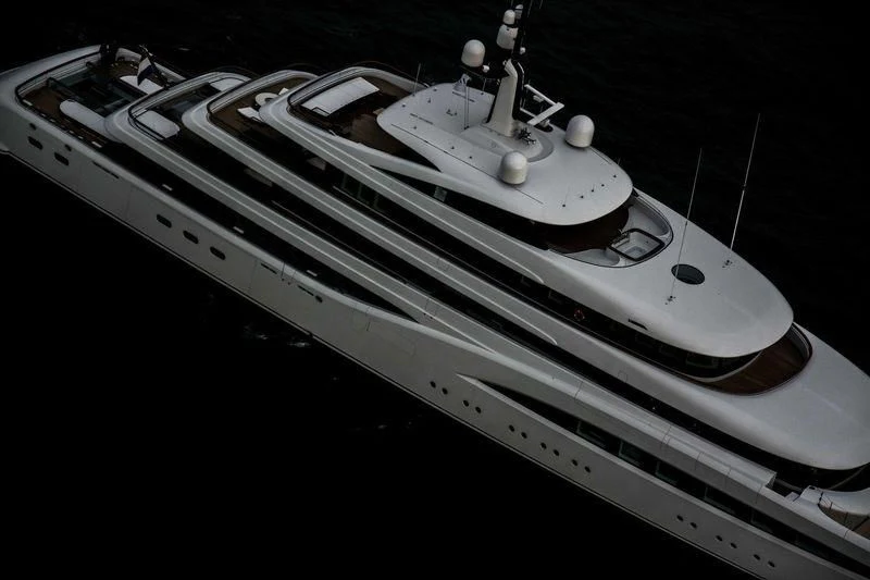 a black and white photo of a boat aboard SOPHIA Yacht for Sale