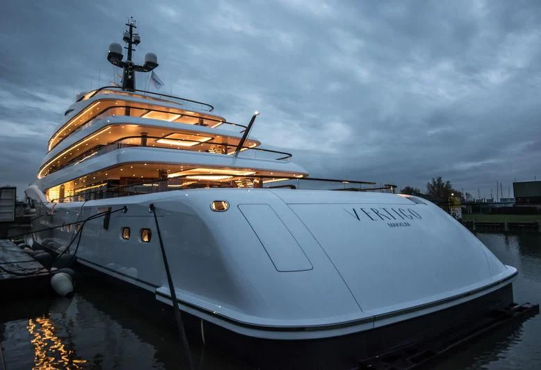 a large white boat aboard SOPHIA Yacht for Sale