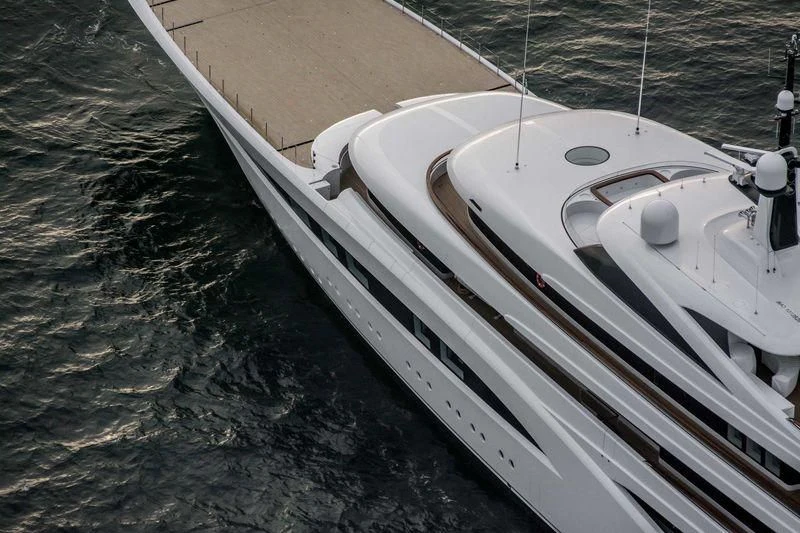 a white boat in the water aboard SOPHIA Yacht for Sale