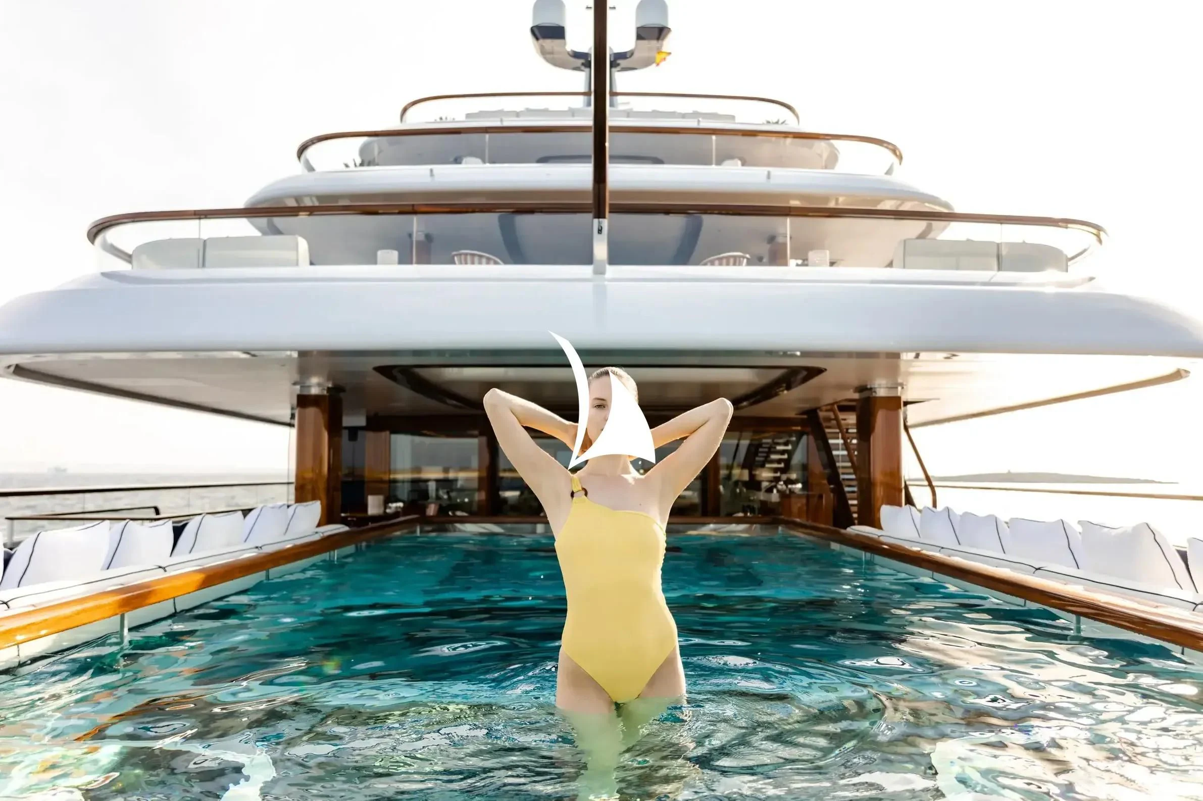 a dolphin in a pool aboard SOPHIA Yacht for Sale