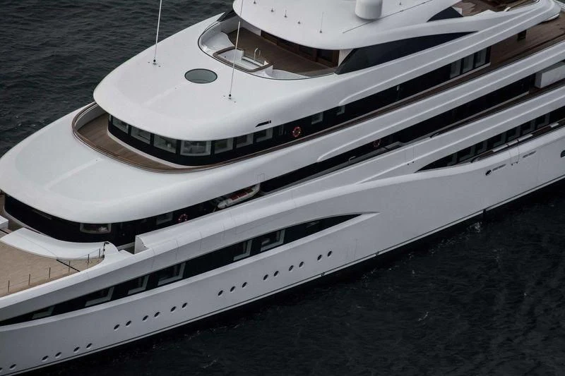 a white boat on the water aboard SOPHIA Yacht for Sale