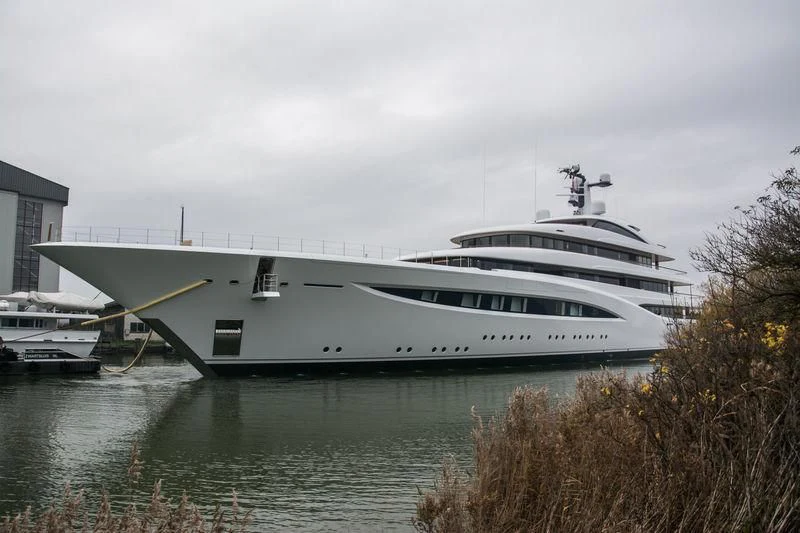 a large yacht docked aboard SOPHIA Yacht for Sale