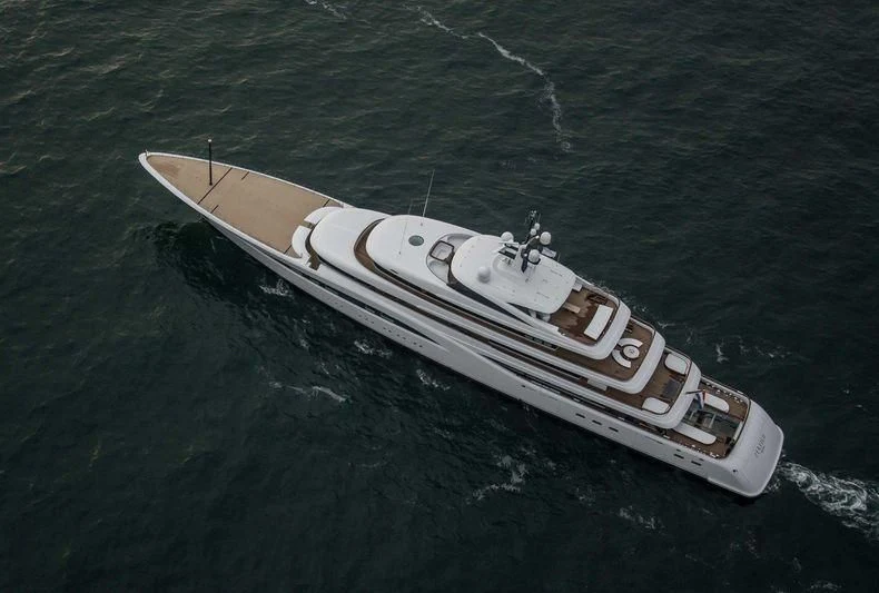 a white boat in the water aboard SOPHIA Yacht for Sale