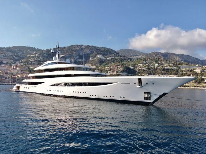 a white yacht in the water aboard SOPHIA Yacht for Sale